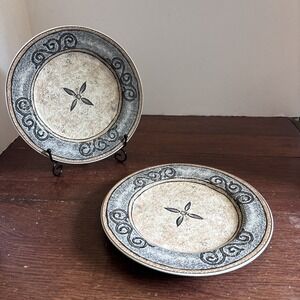Set Of 2 Two Furio Home Madrid‎ 8 1/8" Salad Plates Tan Indonesia